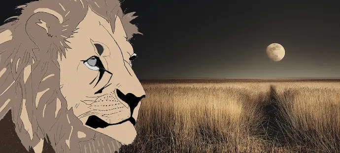 Le Lion dans la savanne